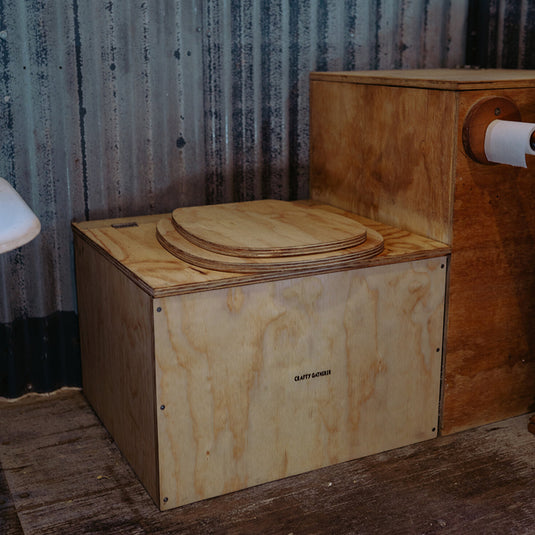 Compost Toilet Flat Pack includes a comfy toilet seat