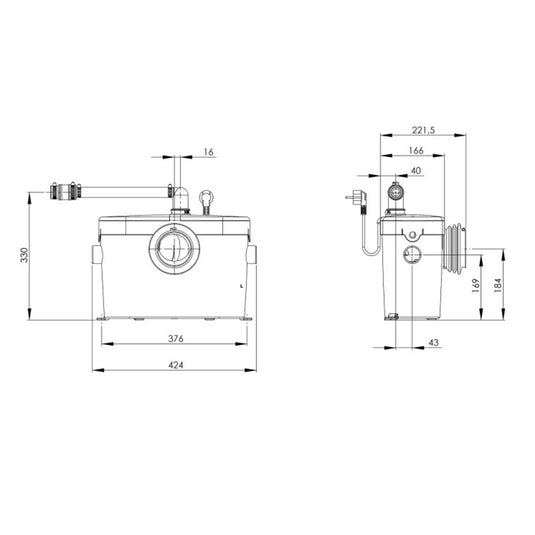 SaniAccess 2 Macerator Pump, Grey Water and Black Water Pump